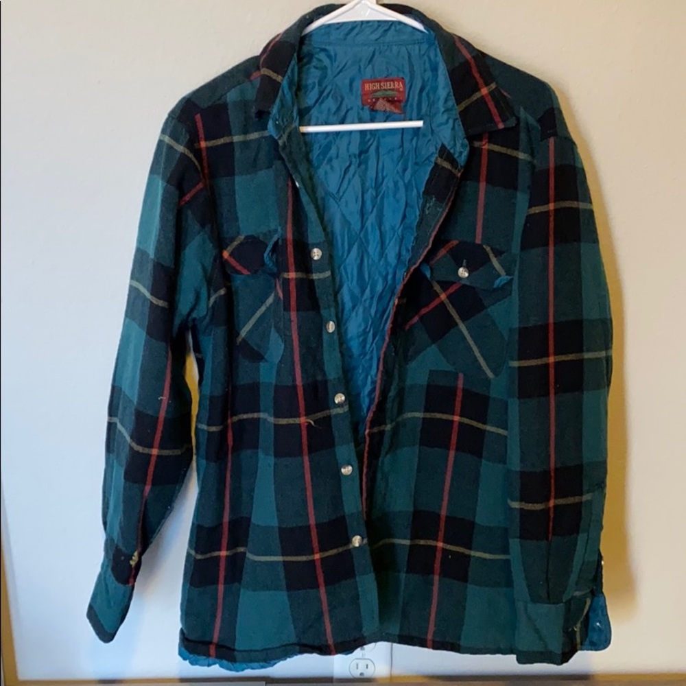Quilt line flannel jacket